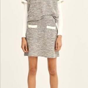 NWT ZARA Women’s Knit Multi Cream Metallic Thread Mini Short Skirt Medium M